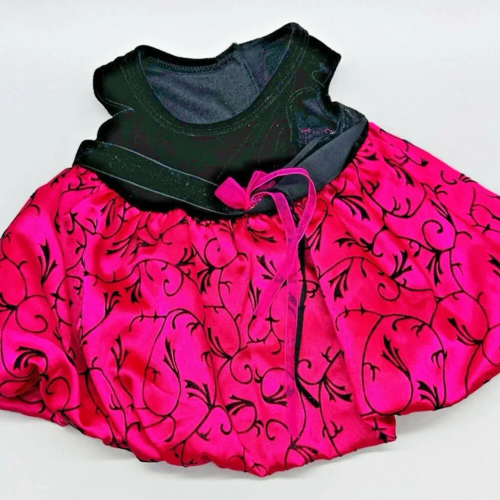 Build a Bear Fancy Pink Black‎ Dresses High Heal Shoes Lot of 2 Dress